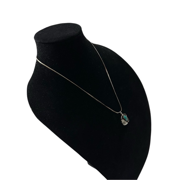 Robert Deutsawe Zuni Sterling Silver Turquoise Pendant Necklace & Cocktail Ring - Picture 8 of 16